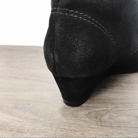 NINE WEST Black Suede Wedge Ankle Booties - Picture 10 of 15